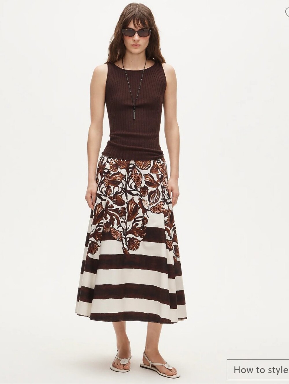 J Crew Tall Side-pleat midi skirt in lobster & seashell print CW673 Size 8 Tall